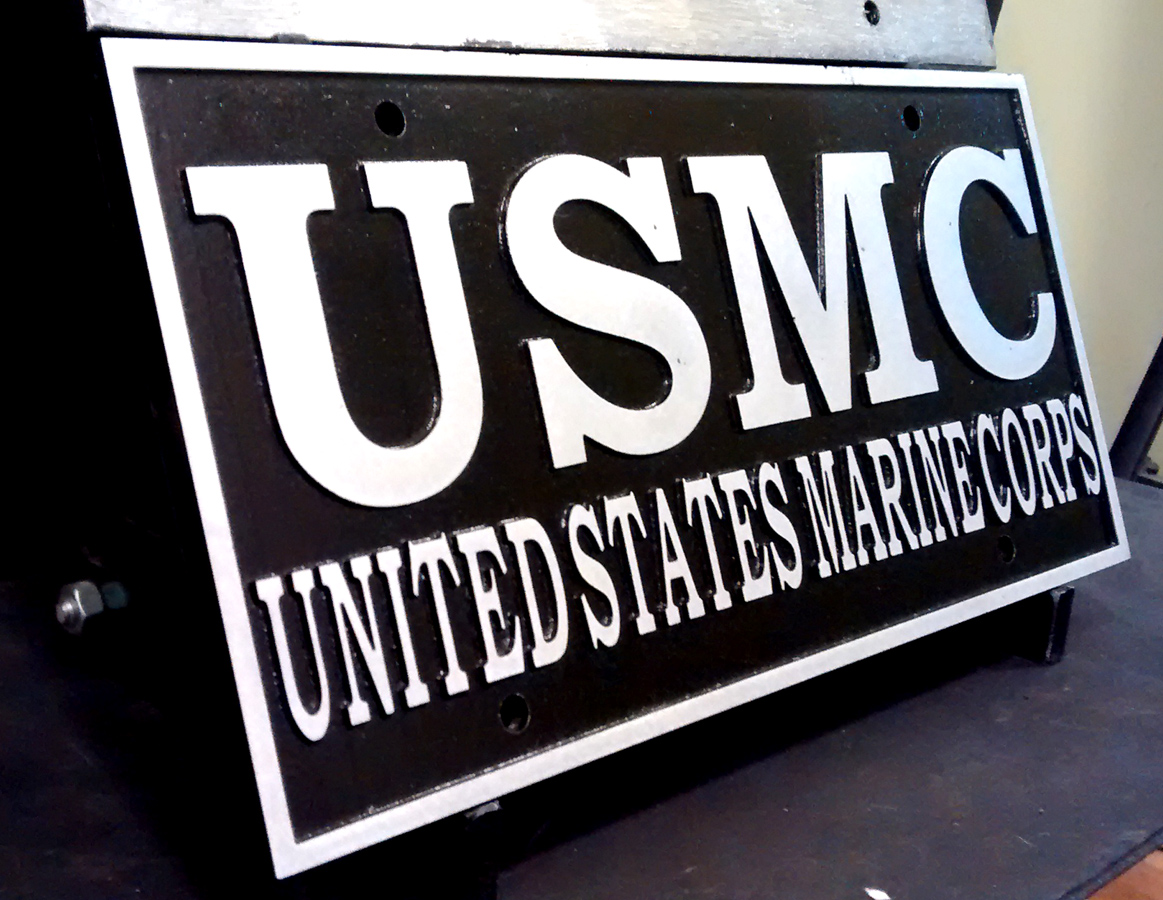 United States Marine Corps Cast Aluminum License Plate